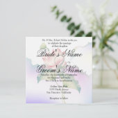 Invitation Aquarelle rose Lotus Fleurs (Debout devant)