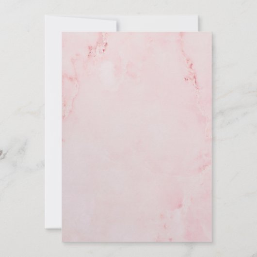 Invitation Aquarelle rose Marbre Fête des mariées de verdure (Dos)