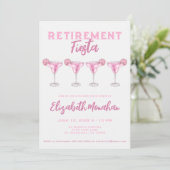 Invitation Aquarelle rose Margarita Fiesta Retraite (Debout devant)