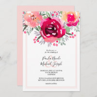Aquarelle rose Mariage
