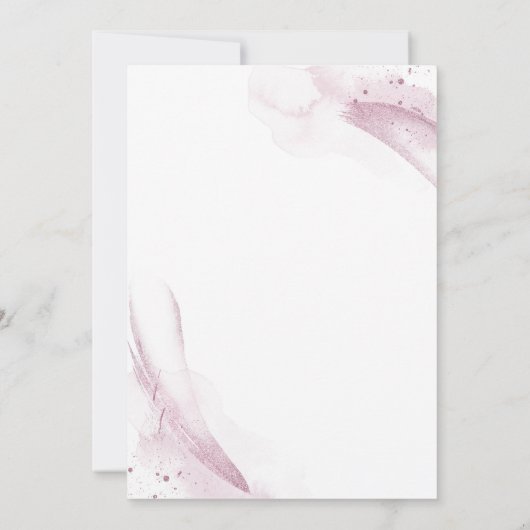 Invitation Aquarelle rose Mariage élégant (Dos)