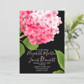 Invitation Aquarelle rose Mariage Hydrangea (Debout devant)