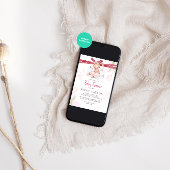 Invitation Aquarelle rose mignonne Baby shower Ours Teddy