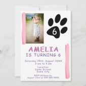 Invitation Aquarelle rose mignonne Enfants Photo Anniversaire (Devant)