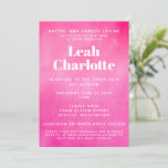 Invitation Aquarelle rose moderne Bat mitzvah budget tendance<br><div class="desc">Personnalisé Moderne Rose Aquarelle Chic Bat mitzvah tendance Invitation avec RSVP et détails du site sur la carte principale</div>