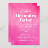 Invitation Aquarelle rose moderne Bat mitzvah chic tendance (Devant / Derrière)
