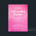 Invitation Aquarelle rose moderne Bat mitzvah chic tendance<br><div class="desc">Personnalisé Moderne Rose Aquarelle tendance Chic Bat mitzvah Invitation</div>