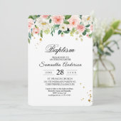 Invitation Aquarelle rose moderne Beauté Fleurs et gouttes d' (Debout devant)