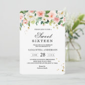 Invitation Aquarelle rose moderne Beauté Fleurs et gouttes d' (Debout devant)