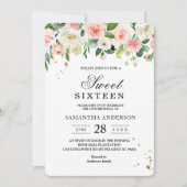 Invitation Aquarelle rose moderne Beauté Fleurs et gouttes d' (Devant)