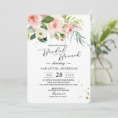 Invitation Aquarelle rose moderne Beauté Fleurs & Feuilles (Debout devant)