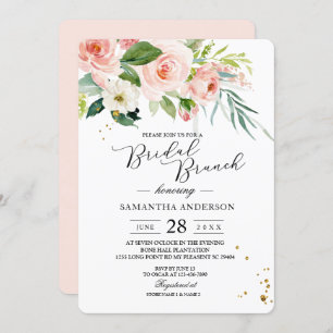 Invitation Aquarelle rose moderne Beauté Fleurs & Feuilles