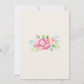 Invitation Aquarelle rose moderne Bouquet floral Anniversaire (Dos)