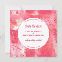 Aquarelle rose moderne Confetti Enregistrer la dat