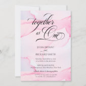 Invitation Aquarelle rose moderne Élégante calligraphie Invit (Devant)