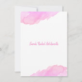 Invitation Aquarelle rose moderne étoile de David BAT MITZVAH (Dos)