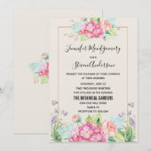 Invitation Aquarelle rose moderne Mariage de bouquet floral (Devant / Derrière)