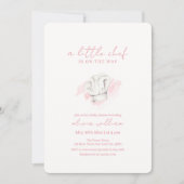 Invitation Aquarelle rose Moderne Petit Chef Baby shower (Devant)