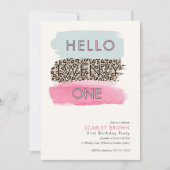 Invitation Aquarelle rose moderne rayée 21e anniversaire (Devant)