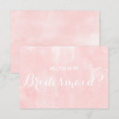 Invitation Aquarelle rose moderne Serez-vous ma servante (Devant / Derrière)