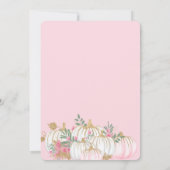 Invitation Aquarelle rose Notre Petit Citrouille Floral Anniv (Dos)