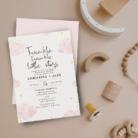 Aquarelle rose nuages Twin Girls Baby shower