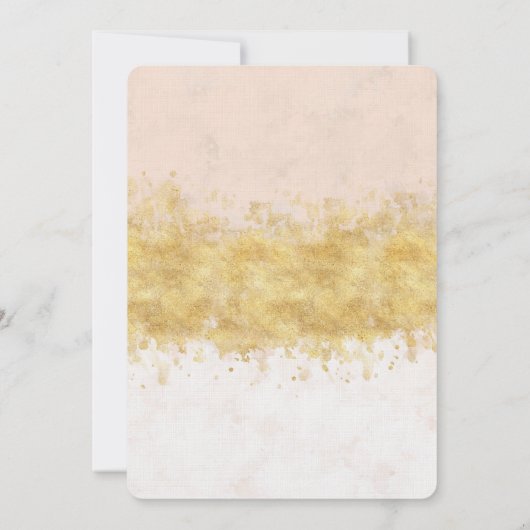 Invitation Aquarelle rose or (Dos)