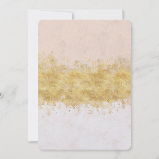 Invitation Aquarelle rose or (Dos)