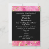 Invitation Aquarelle rose or Art 20254 Diplôme photo (Dos)