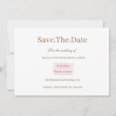 Invitation Aquarelle rose or blanc Enregistrer la date Mariag (Devant)
