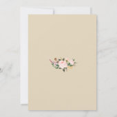 Invitation Aquarelle rose & or Boho Chic Floral Mariage (Dos)