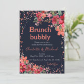 Invitation Aquarelle rose or Fête des mariées florale Brunch (Debout devant)