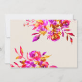 Invitation Aquarelle rose or Fête des mariées florale Brunch (Dos)