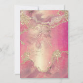 Invitation Aquarelle rose or géométrique Quinceañera (Dos)