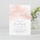 Invitation Aquarelle rose Or Le Mariage de (Debout devant)