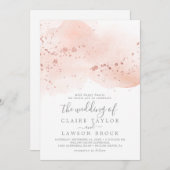 Invitation Aquarelle rose Or Le Mariage de (Devant / Derrière)
