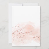 Invitation Aquarelle rose or Mariage Décontracté géométrique (Dos)