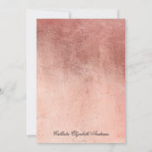 Invitation Aquarelle rose or rose violet couleur jaune (Dos)