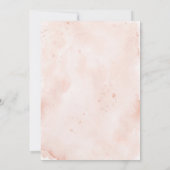 Invitation Aquarelle rose or rousse rose vif fille bébé saupo (Dos)