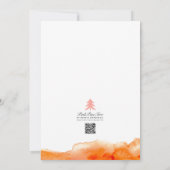 Invitation Aquarelle rose orange éclaboussure couleur 21e ann (Dos)