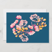 Invitation Aquarelle rose orange marine Fleurs Mariage Décont (Dos)