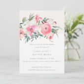 Invitation Aquarelle rose orchidée Floral Couples Douche (Debout devant)
