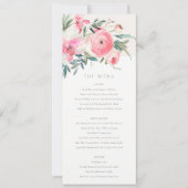 Invitation Aquarelle rose orchidée Mariage Floral Menu (Devant)