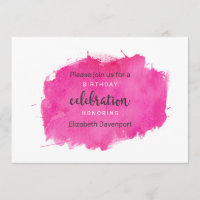Aquarelle rose Paint Splatter Anniversaire