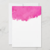 Invitation Aquarelle rose Paint Splatter Anniversaire Invitat (Dos)
