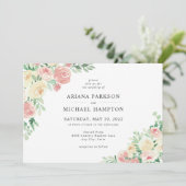 Invitation Aquarelle rose pâle (Debout devant)