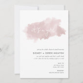Invitation Aquarelle rose pâle Baby shower fille par courrier (Devant)