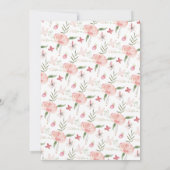 Invitation Aquarelle rose pâle Baby shower Floral (Dos)