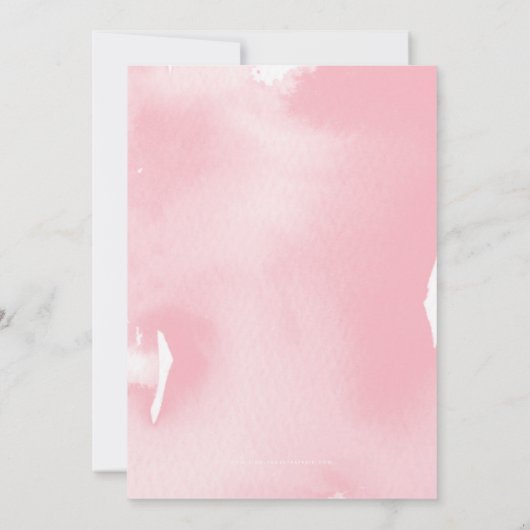 Invitation Aquarelle rose pâle bat mitzvah étoile or invitati (Dos)