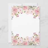 Invitation Aquarelle rose pâle Confirmation Florale Girl (Dos)